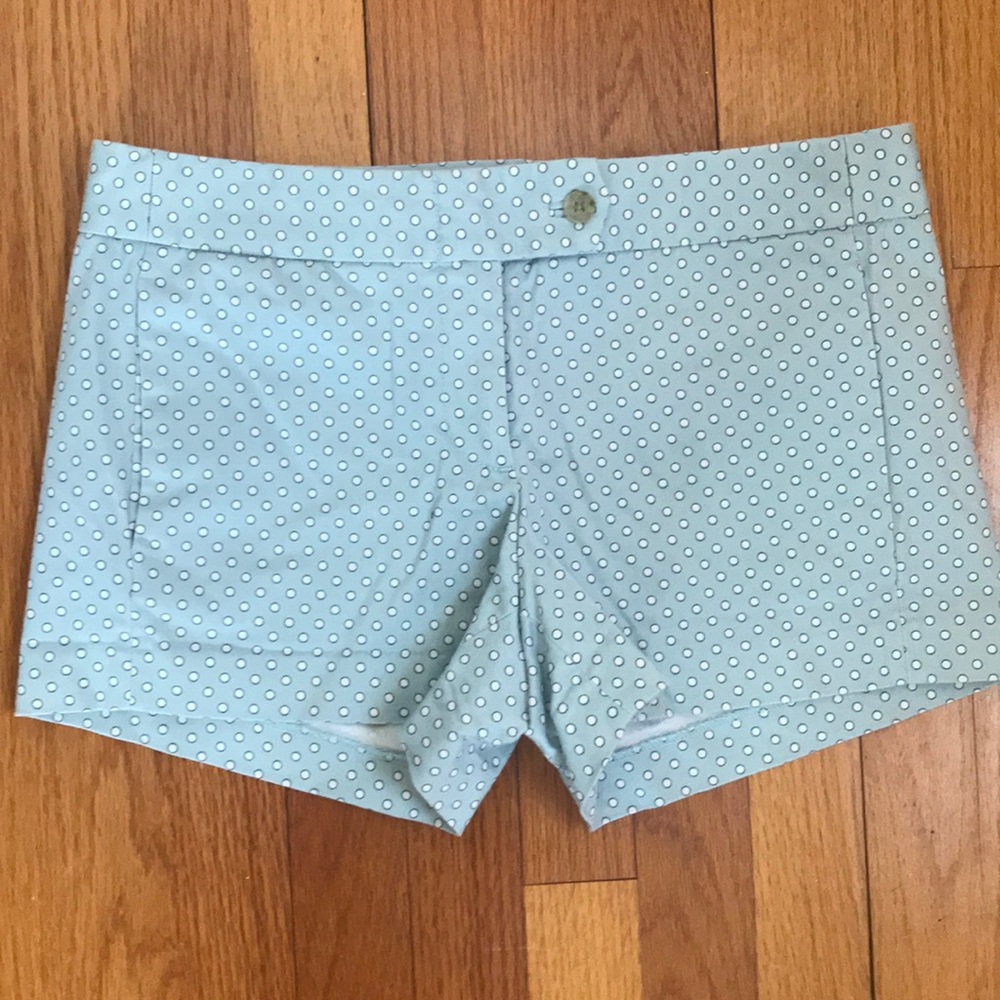 J. Crew Sage Green Polka Dot Twill Shorts. Size 4